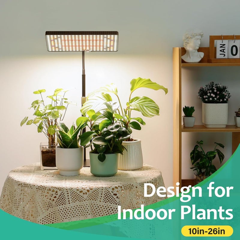 LBW Desk Grow Light, Full Spectrum Plant Light for Indoor Plants, Grow Lamps with 4/8/12H Timer, 10"-26" Height Adjustable, 6 Brightness Levels - Image 2